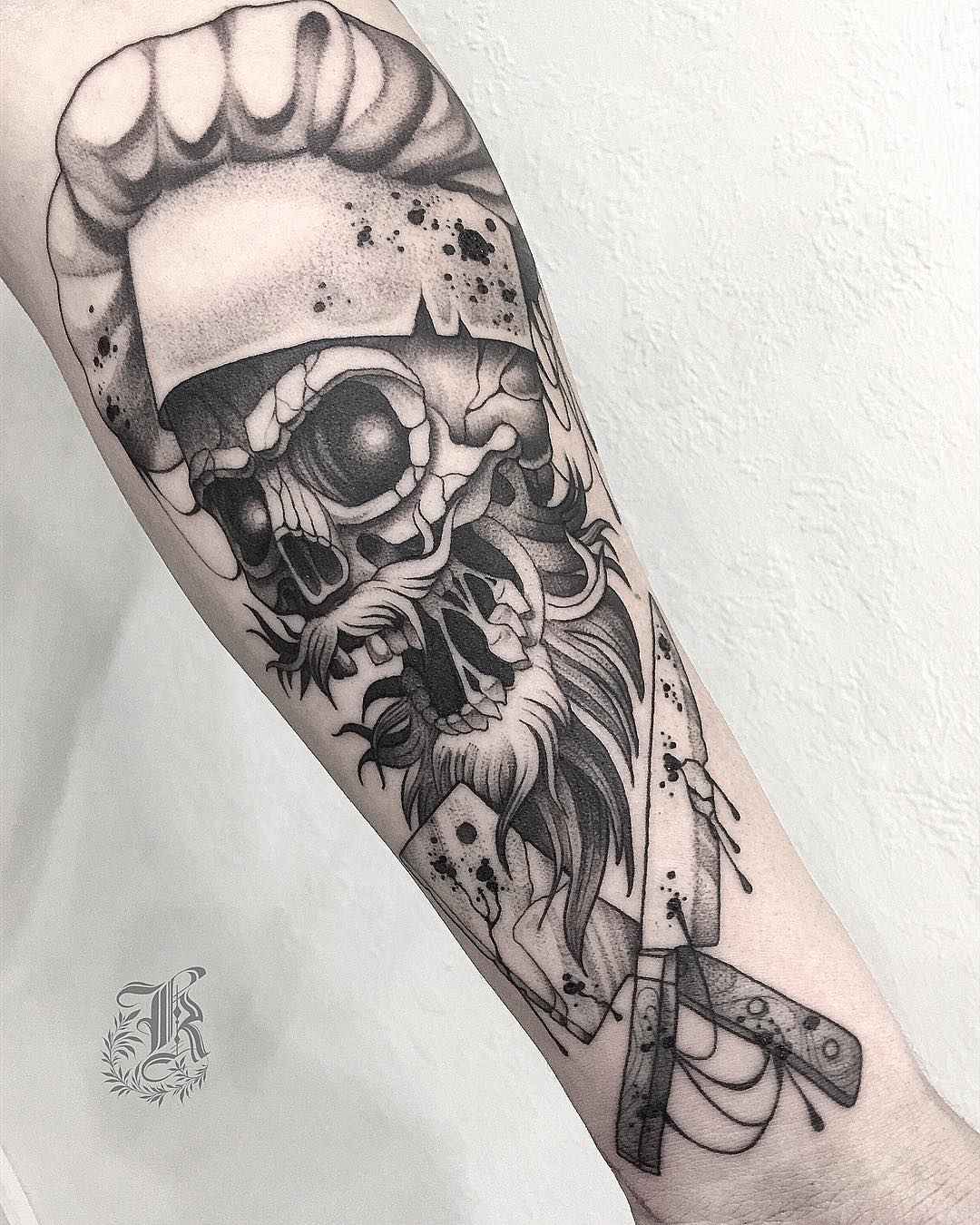 Tattoo artist Kristina Darmaeva authors dotwork tattoo