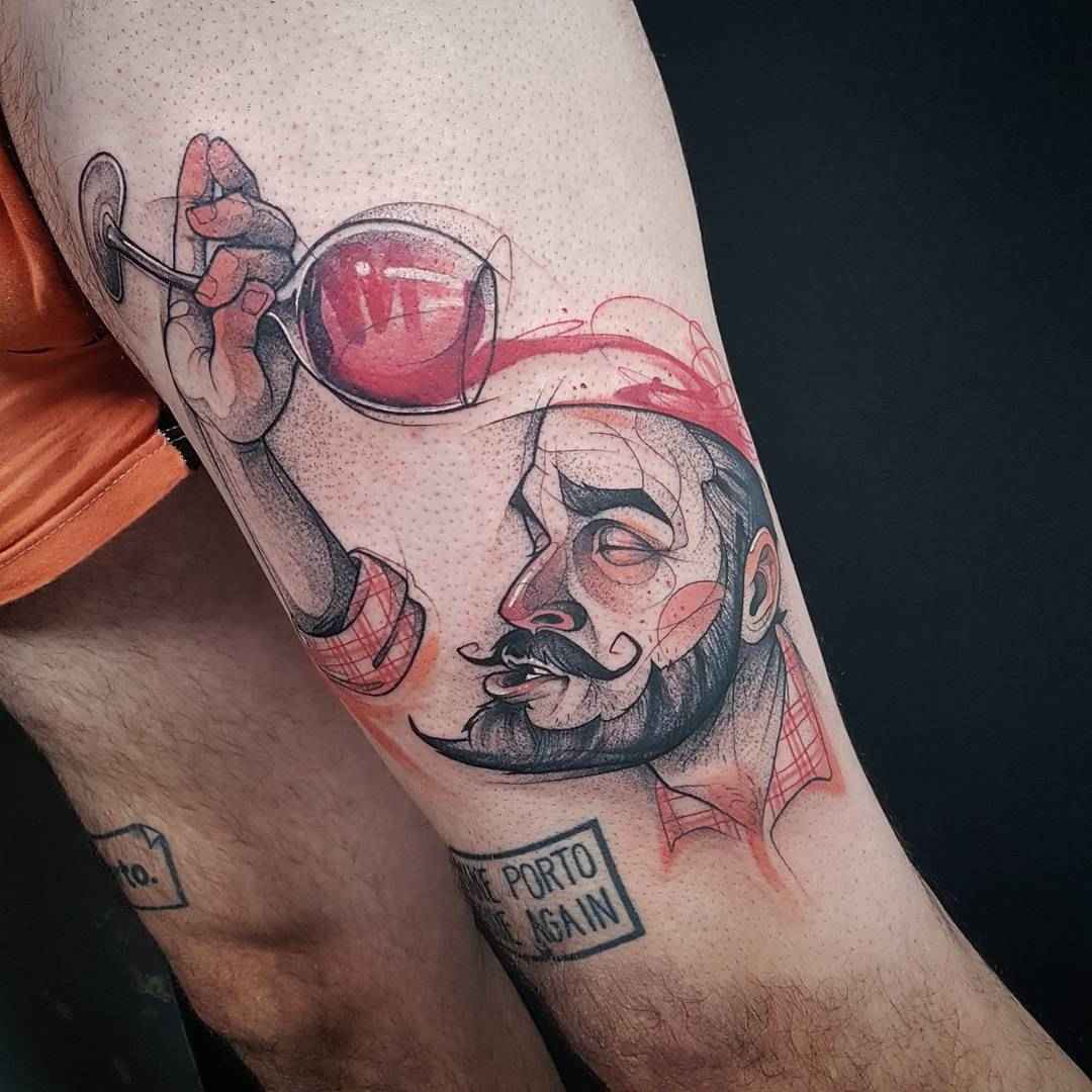 Tattoo artist Kati Berinkey sketch neo traditional tattoo