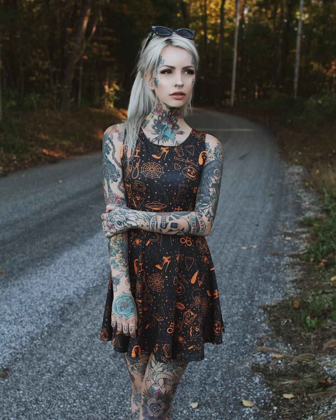 Female tattoo model Curaline Grace