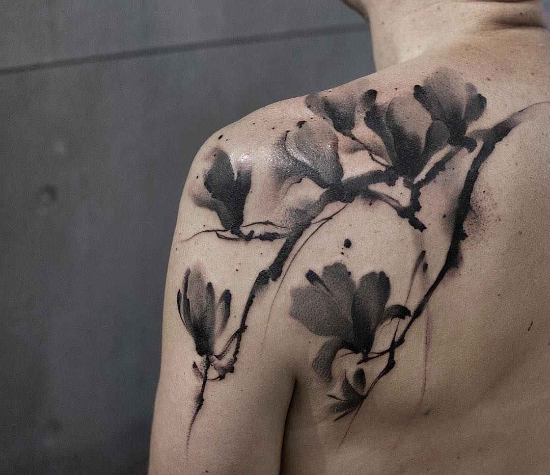 Tattoo artist Chen Jie watercolor tattoo