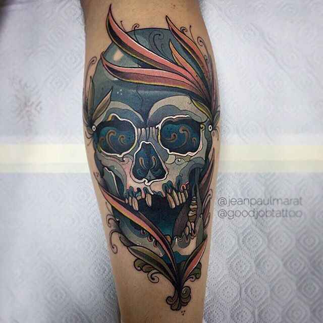 Tattoo artist Jean Paul Marat, neo traditional tattoo