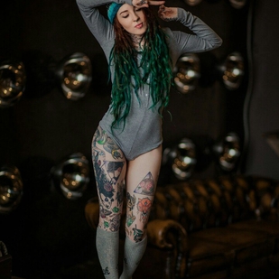 🔥 Hot photos, model's portfolio  #14193 Tattoo model Yuliya Ivy Platonova