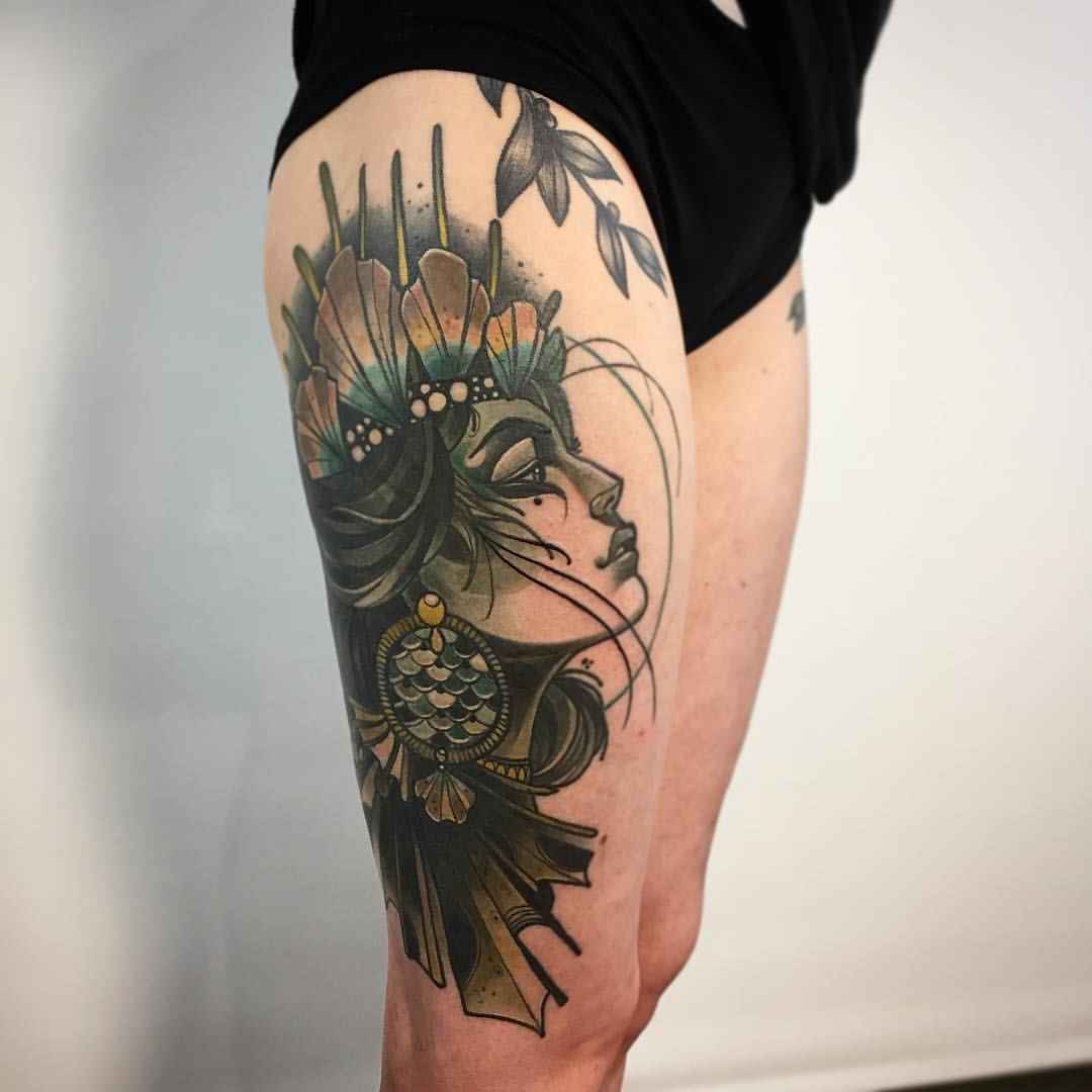 Tattoo artist Jean Paul Marat, neo traditional tattoo