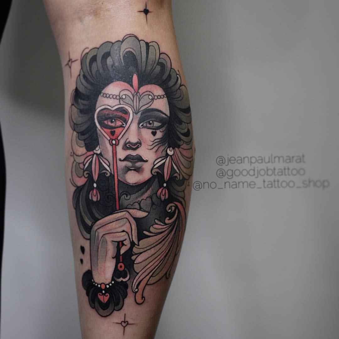 Tattoo artist Jean Paul Marat, neo traditional tattoo