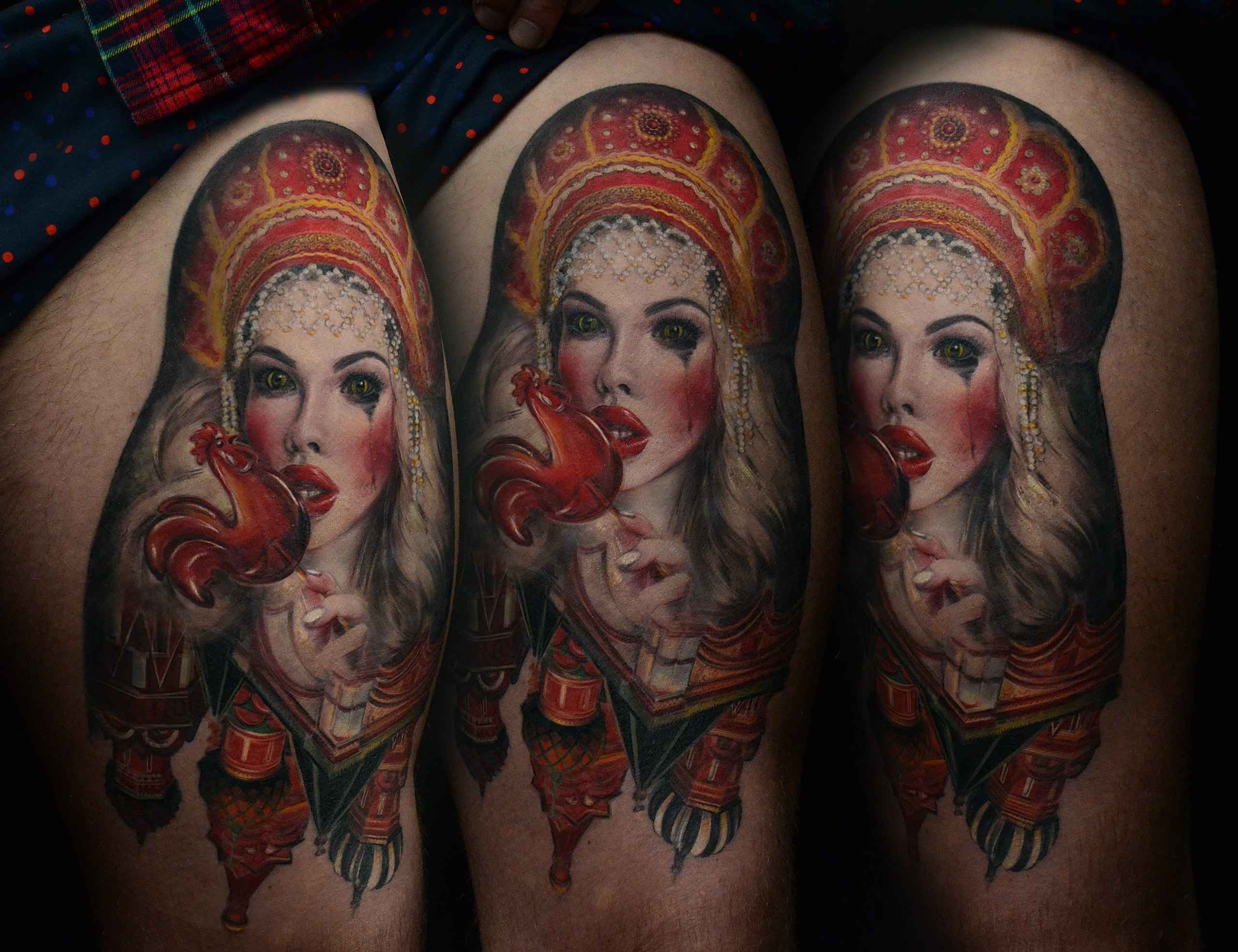 Tattoo artist Larisa Ganzvind, Russia Moscow, color and black&grey realistic tattoo