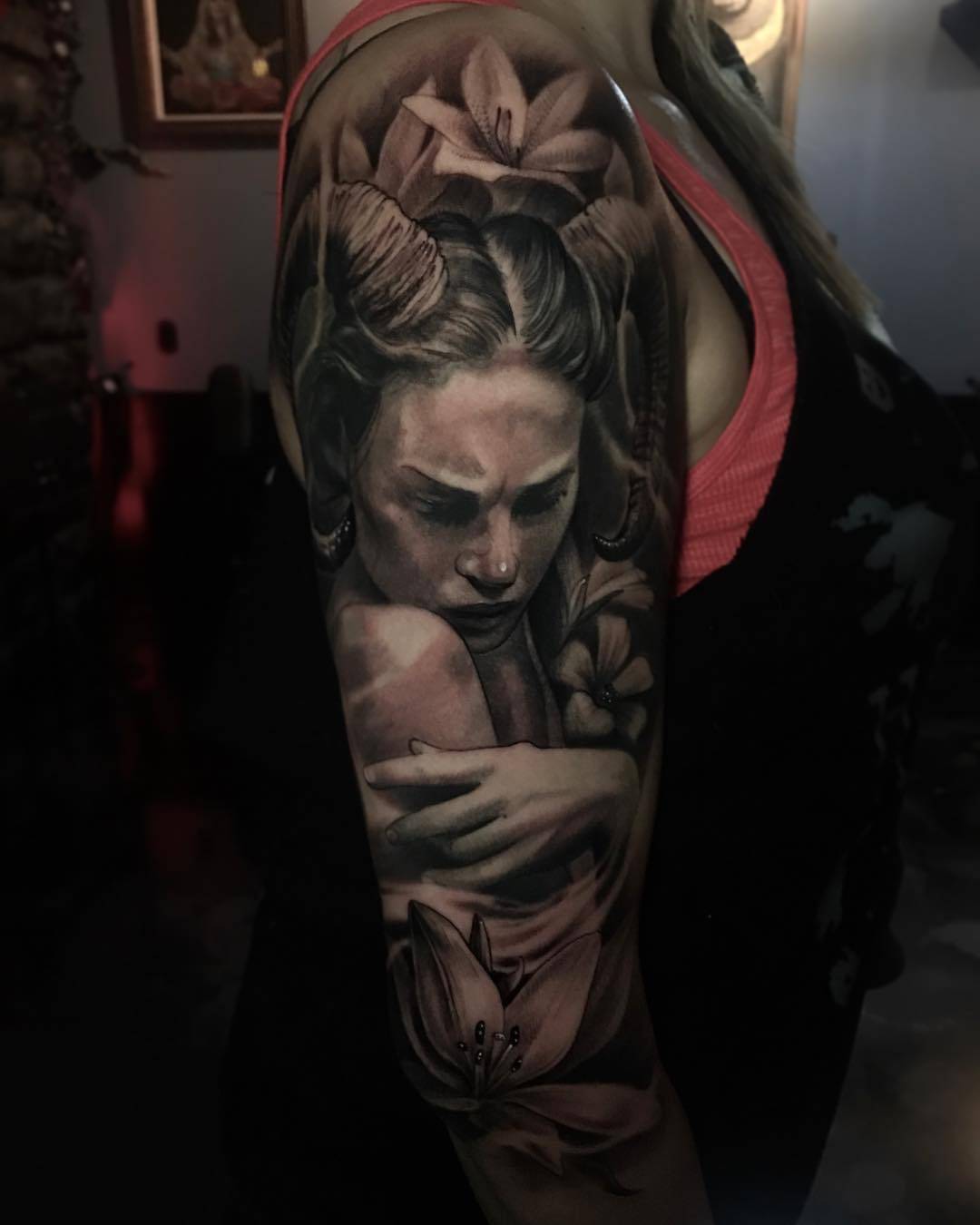 Tattoo artist Danny Lepore, black and grey horror portrait realistic tattoo | United States
