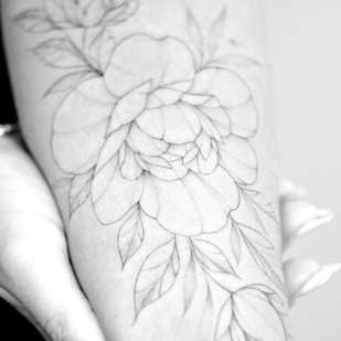 Female Black Fineline tattoo on Forearm #59668 | Tattoo Artist Anastasiya Kovyazina