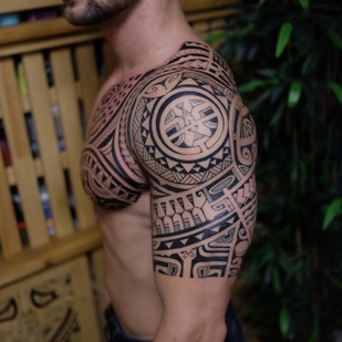 Black Polynesian tattoo #59759 | Tattoo Artist maksim kokin