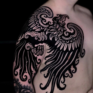 Male Black Tribal tattoo on Shoulder #75213 | Tattoo Artist Pavlik Gusarov