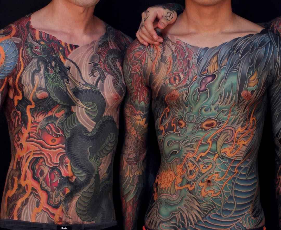 Tattoo artist Shiryu bright color oriental japanese tattoo | Seoul, South Korea