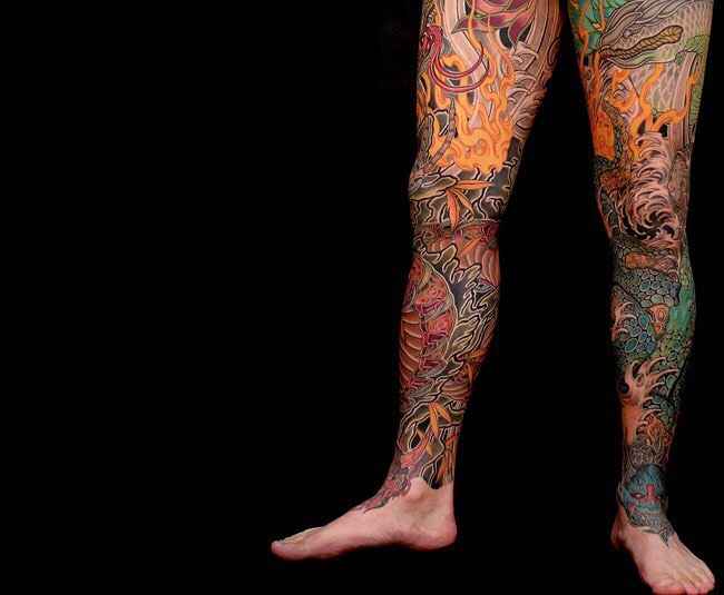 Tattoo artist Shiryu bright color oriental japanese tattoo | Seoul, South Korea
