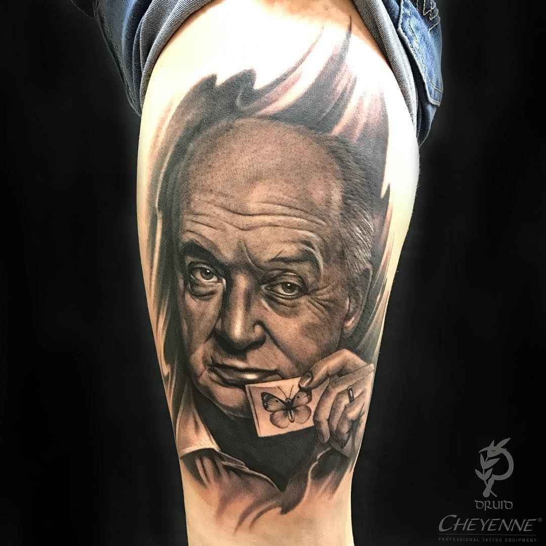 Tattoo artist Rinat Tattarin Mingazdinov color black&grey realistic tattoo