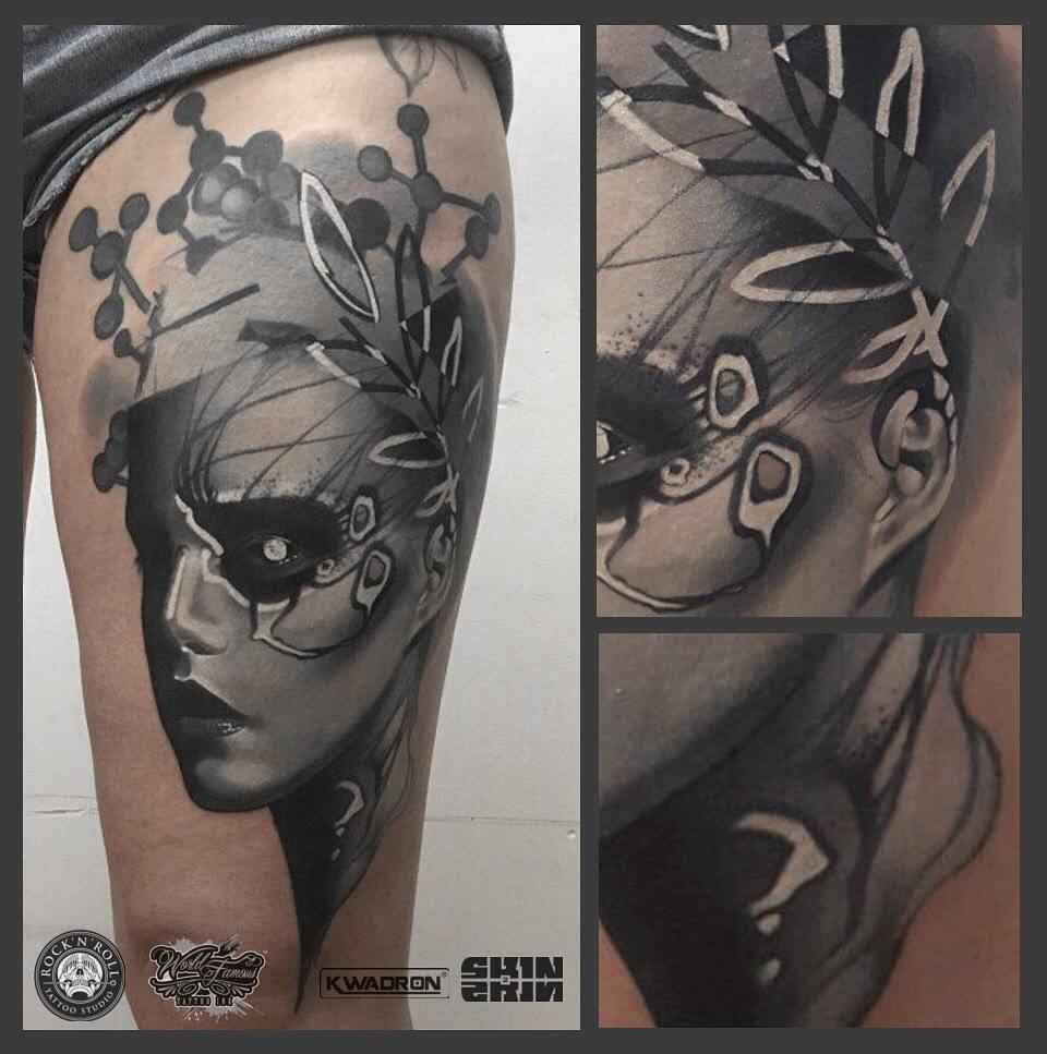 纹身艺术家Dima Khominskiy的彩色和黑白作品，写实纹身 | 波兰弗罗茨瓦夫