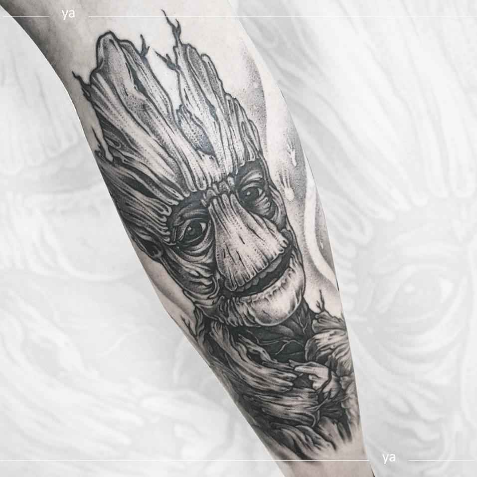 Tattoo artist Anastasiya Yatsson black dotwork linework authors design tattoo | Moscow, Russia