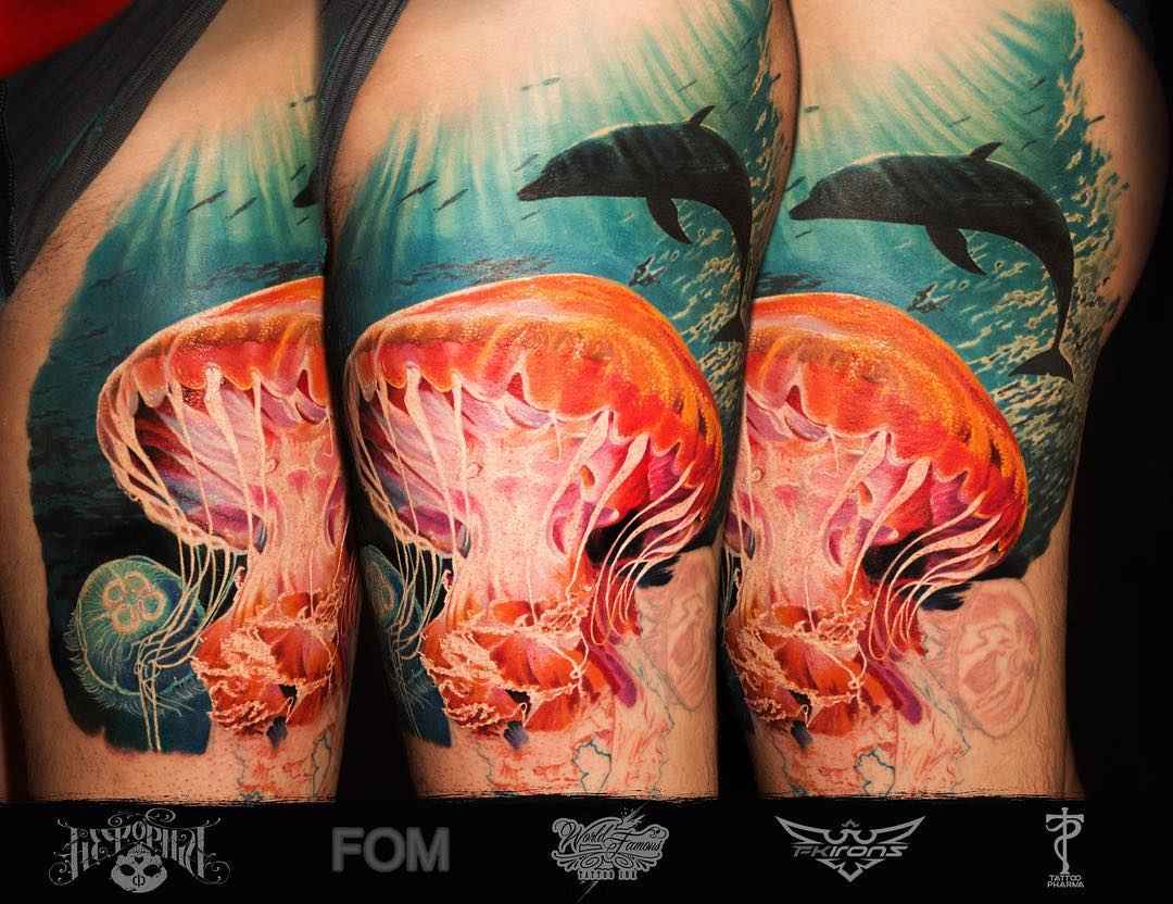 Tattoo artist Ilya Fom color and black&grey realistic tattoo