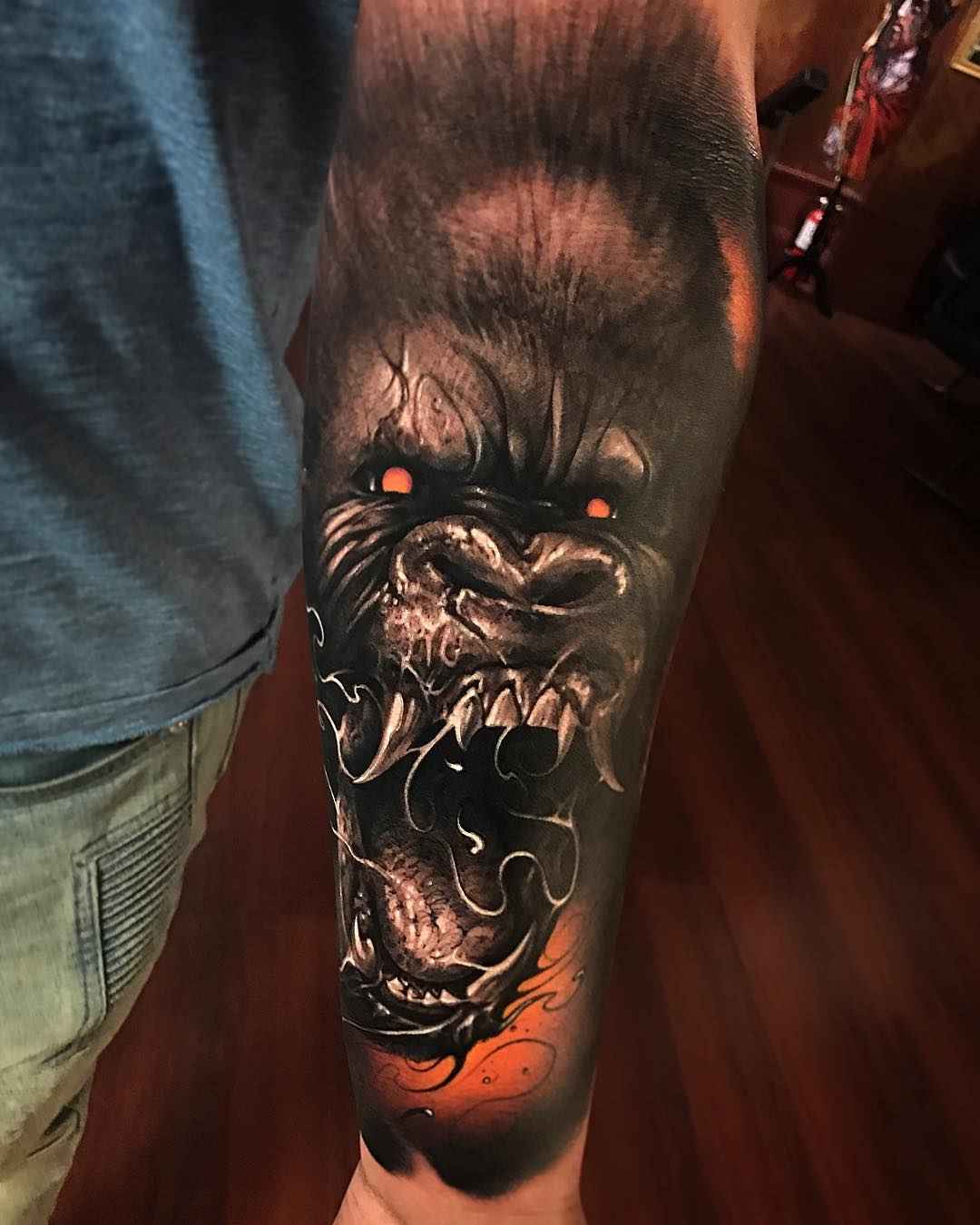 Scary tattoo realism by Brandon Herrera
