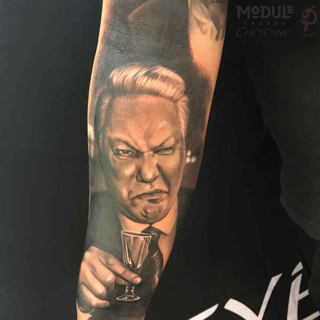 Tattoo artist Rinat Tattarin Mingazdinov color black&grey realistic tattoo