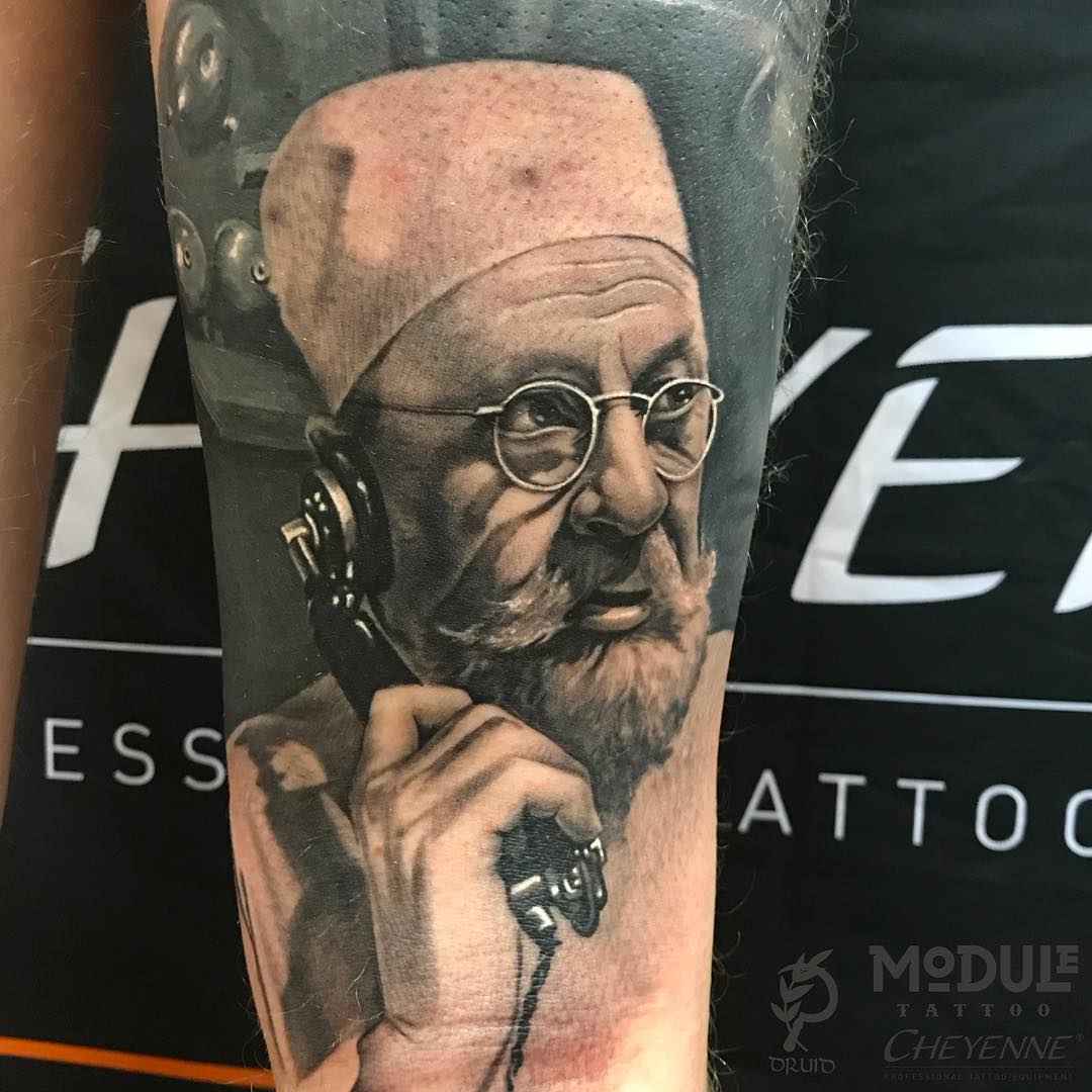 Tattoo artist Rinat Tattarin Mingazdinov color black&grey realistic tattoo