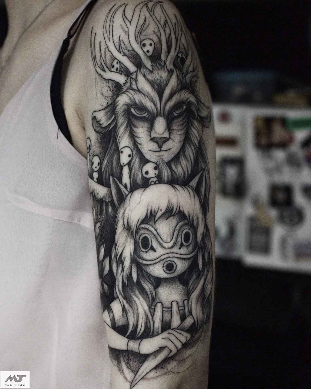 Tattoo artist Sasha Katuna authors blackwork tattoo | Russia