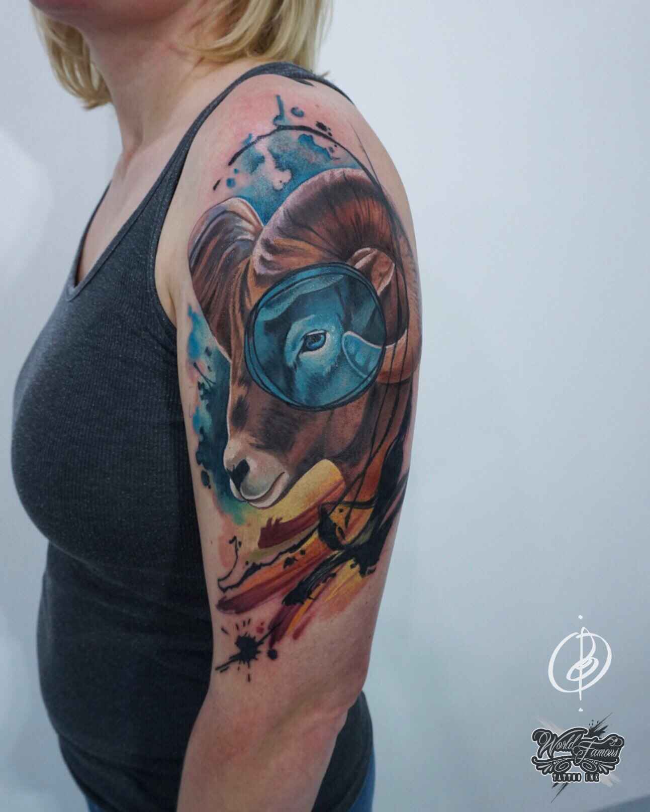 Tattoo artist Daria Pirojenko color watercolor realism tattoo