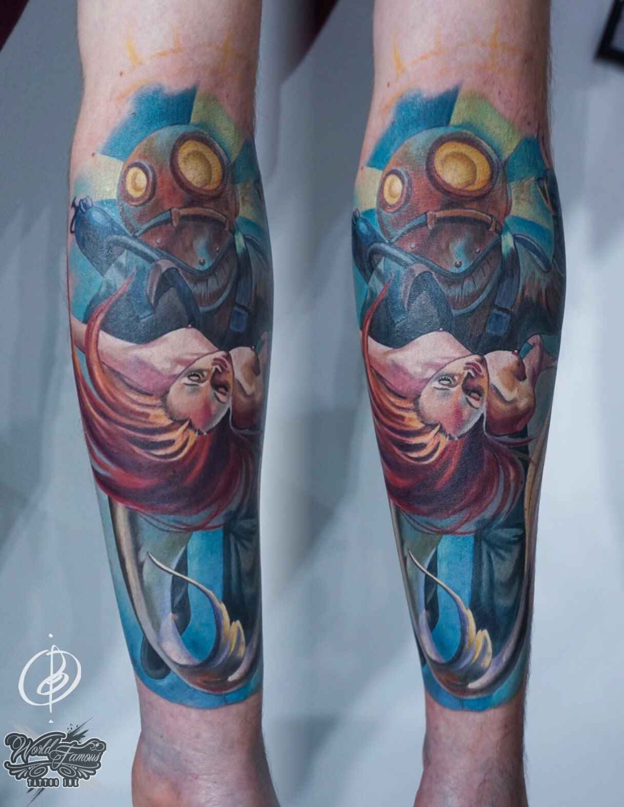 Tattoo artist Daria Pirojenko color watercolor realism tattoo