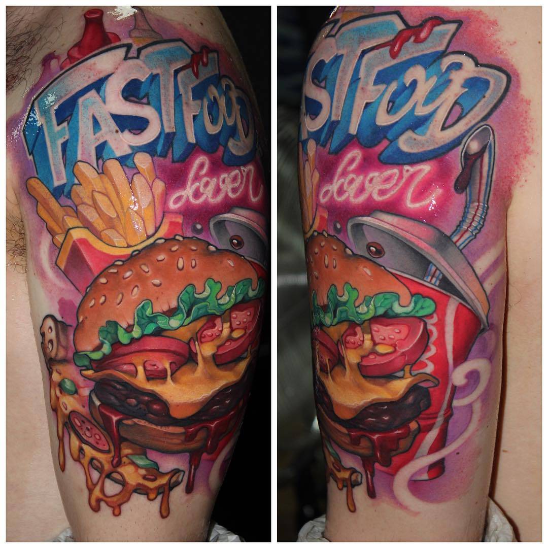 Tattoo artist Victor Chil, bright color new school tattoo, realism | Barcelona, Spain