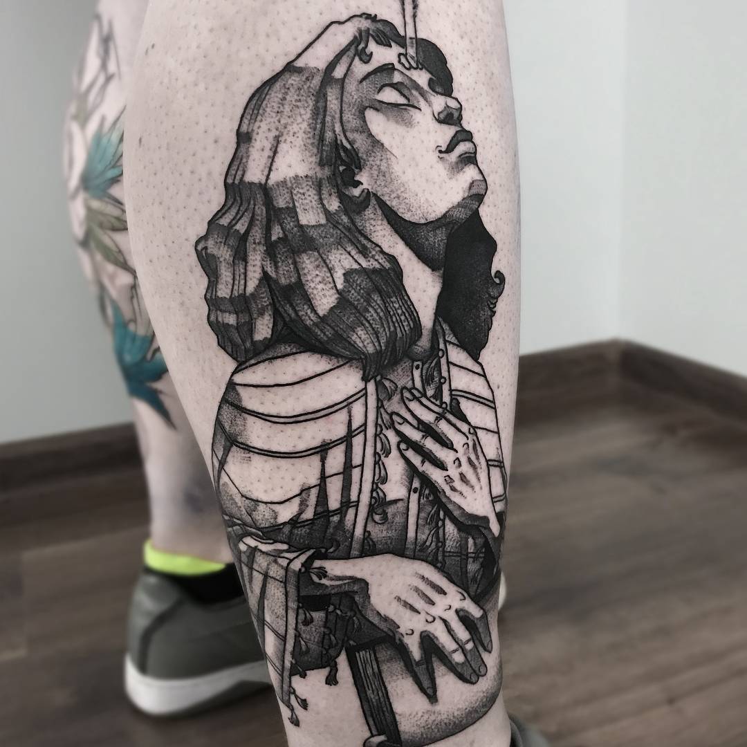 Tattoo艺术家Maurycy Szymczak，黑色作品草图纹身 | 波兰