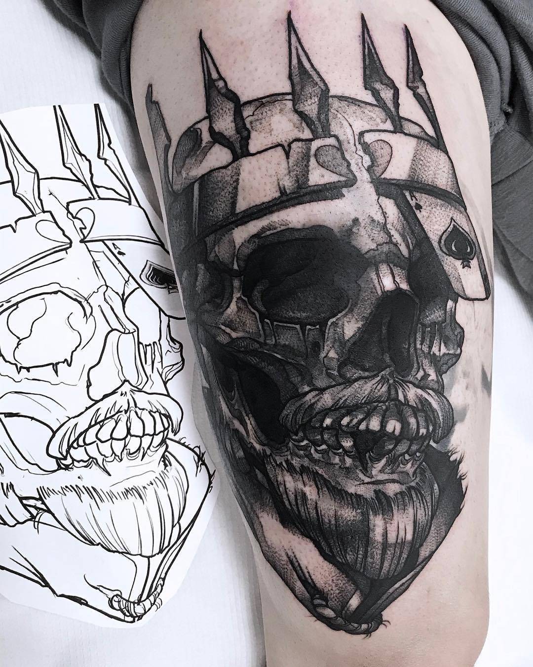Tattoo artist Maurycy Szymczak, authors blackwork sketch tattoo | Poland