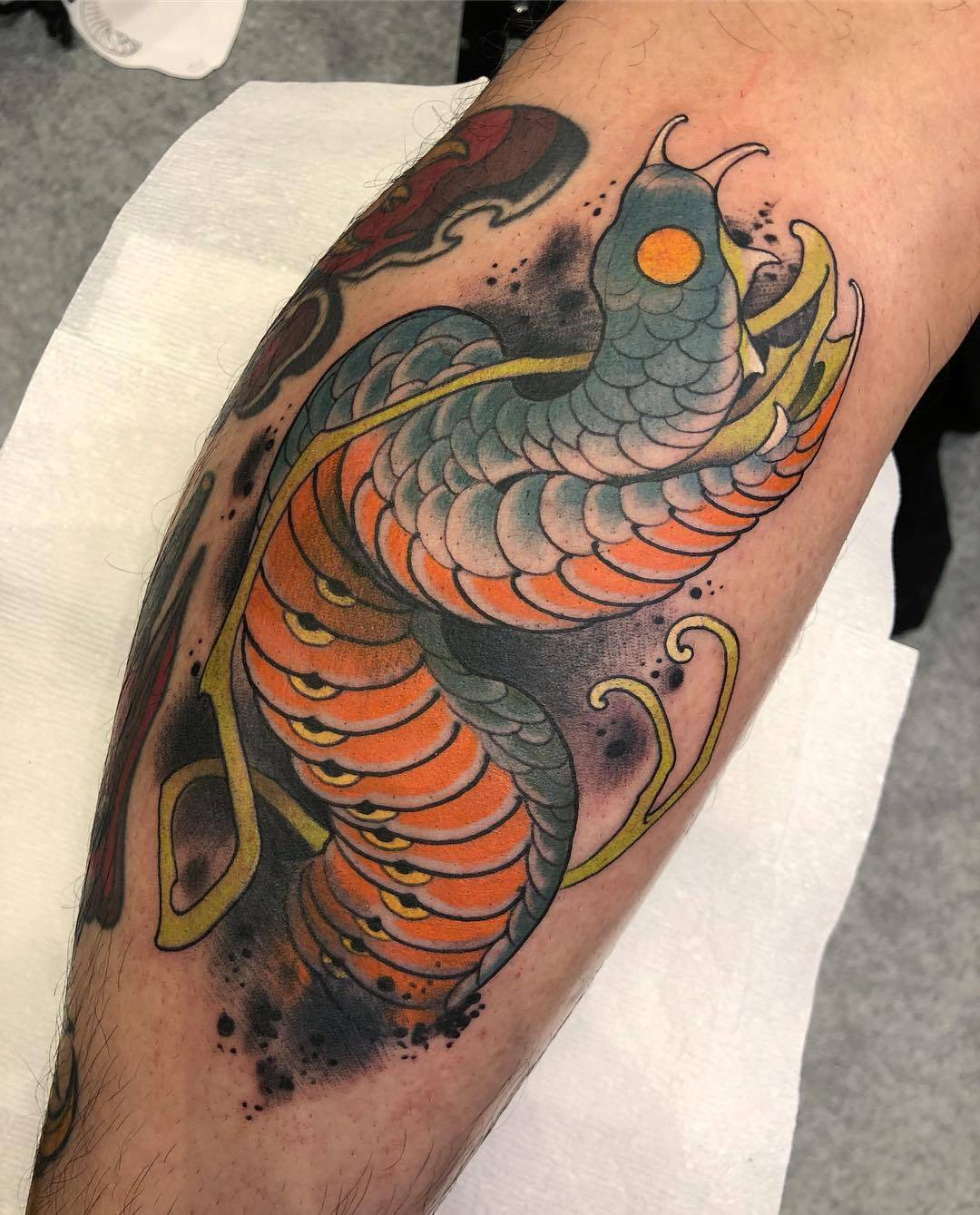 Tattoo artist MOSH, color neo traditional oriental tattoo by individual design | Barcelona, Spain