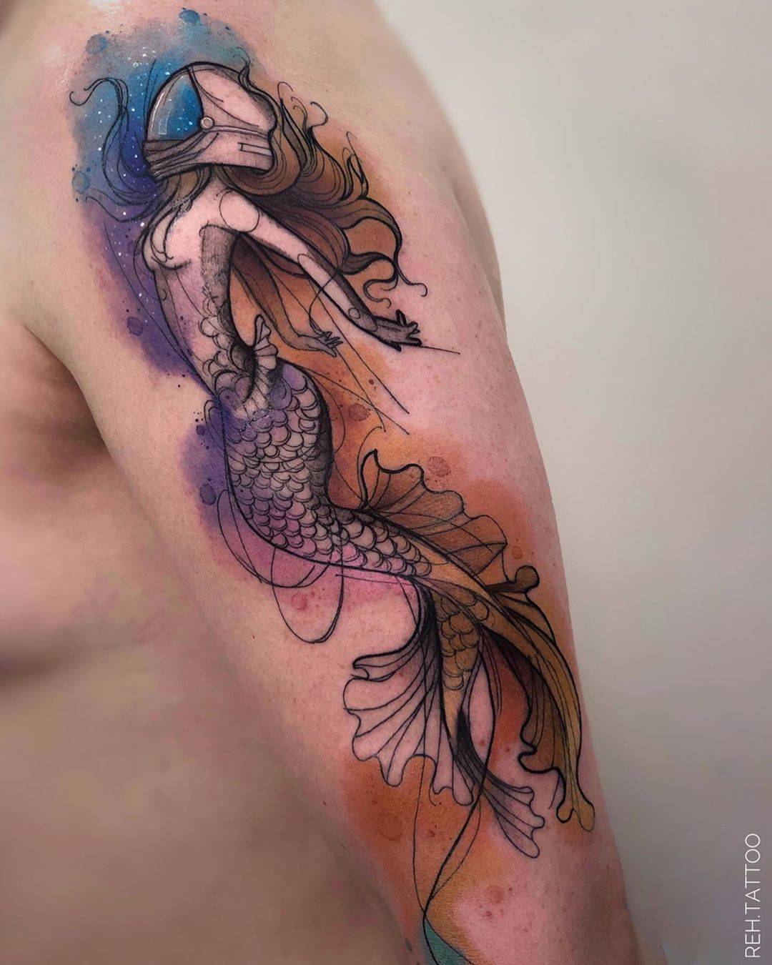 Stylish Sketch Watercolor Tattoos By Renata Henriques Inkppl