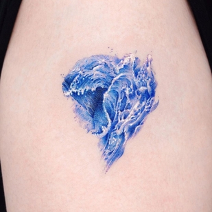 Female Color Miniature tattoo on Thigh #46267 | Tattoo Artist Dasol Kim