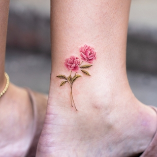 Female Color Watercolor tattoo on Leg #60952 | Tattoo Artist Pokhy