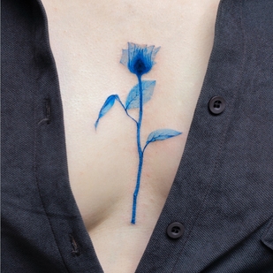 Female Color Watercolor tattoo on Breast #60963 | Tattoo Artist Pokhy