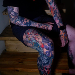 Male Color Neo-traditional tattoo on Bodysuit #75687 | Tattoo Artist Alena Lang