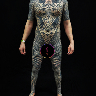 Male Black Geometric tattoo on Bodysuit #76098 | Tattoo Artist Maksim Zhuravlev
