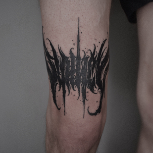Male Black  tattoo on Thigh #76666 | Tattoo Artist Artem Ander
