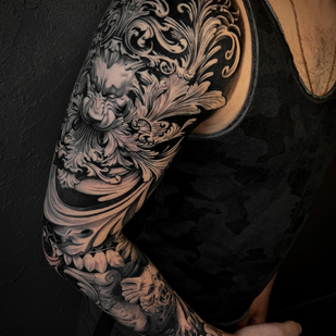 Male Black and Grey Realism tattoo on Sleeve #77810 | Tattoo Artist Aleksey Titov