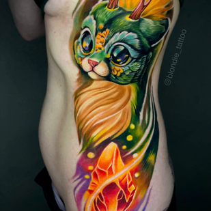 Female Color Realism tattoo on Side #79781 | Tattoo Artist Albina Kruchinina / blondie_tattoo
