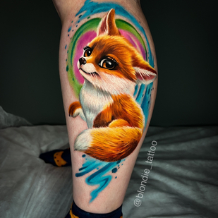 Female Color Realism tattoo on Leg #79785 | Tattoo Artist Albina Kruchinina / blondie_tattoo