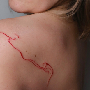 Female Black Ornamental tattoo on Back #79914 | Tattoo Artist DARI INK