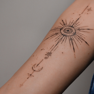 Female Black Ornamental tattoo on Forearm #79939 | Tattoo Artist DARI INK