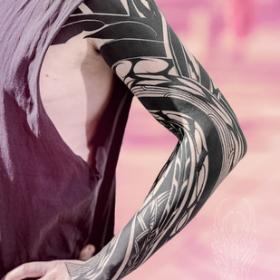 Male Black Blackwork tattoo on Sleeve #80499 | Tattoo Artist Vik Prokhorov
