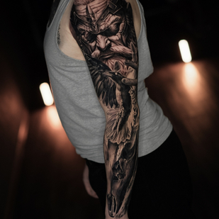 Male Black and Grey Realism tattoo on Sleeve #81286 | Tattoo Artist Aleksey Titov