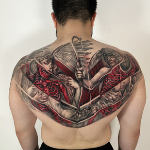 Male Color Realism tattoo on Back #81830 | Tattoo Artist Roman Zakharchenko