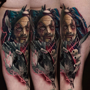 Female Color Portrait tattoo on Leg #81952 | Tattoo Artist Dislike