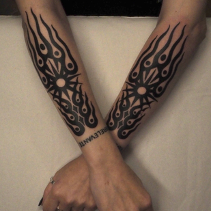 Female Black Tribal tattoo on Sleeve #81978 | Tattoo Artist Lilentatt