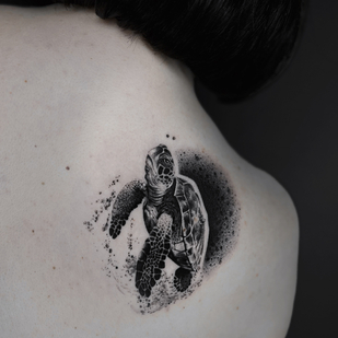 Female Black Author's Style tattoo on Back #82317 | Tattoo Artist Polina s Tatuina