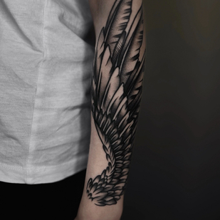 Female Black Graphic tattoo on Forearm #82329 | Tattoo Artist Polina s Tatuina