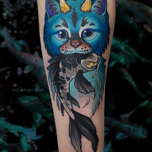 Female Color Author's Style tattoo on Forearm #82381 | Tattoo Artist Ksenya Bugimen