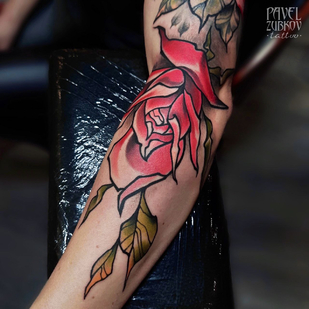 Female Color Neo-traditional tattoo on Sleeve #82972 | Tattoo Artist Pavel Zubkov